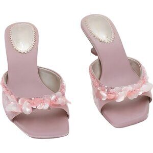 Circus NY by Sam Edelman Juliana Sequin Satin Mule Heels Blush 7.5M US EU 38